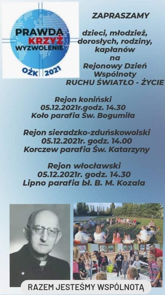 Rejonowe Dni Wspólnoty Ruchu Światło-Życie w diecezji włocławskiej (zaproszenie)