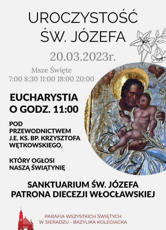 Sieradz: ogłoszenie Sanktuarium św. Józefa Patrona Diecezji Włocławskiej (zapowiedź)