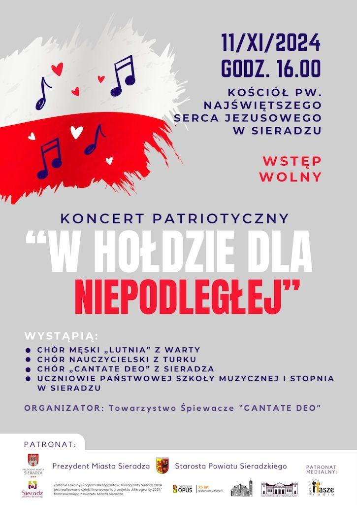 Sieradz: Koncert muzyki patriotycznej: „W hołdzie dla Niepodległej”