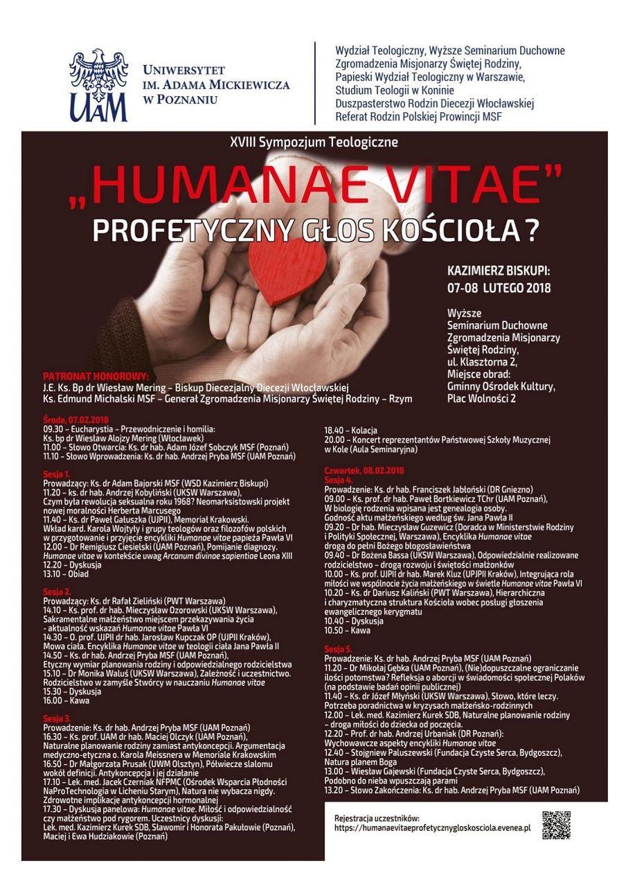 XVIII Sympozjum Teologiczne pt. „Humanae Vitae. Profetyczny głos Kościoła?” (zaproszenie)