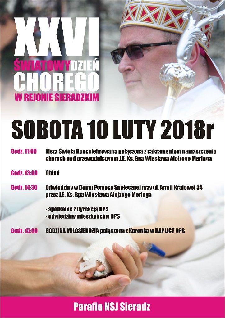 XXVI Światowy Dzień Chorego w rejonie sieradzkim (zaproszenie)