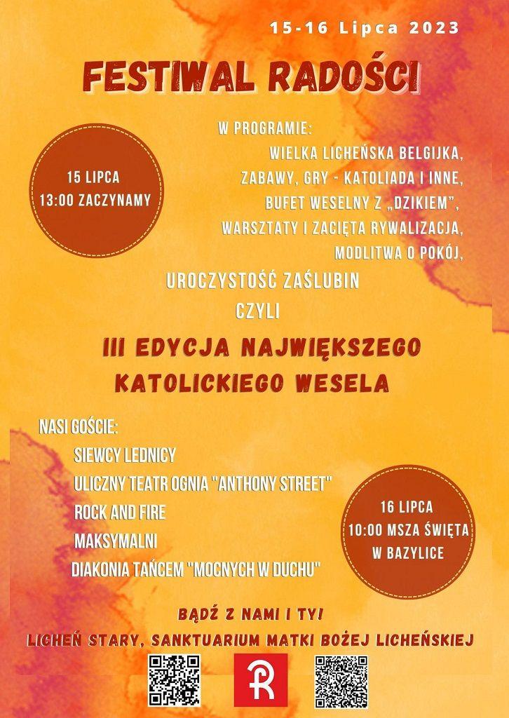 Festiwal Radości w Licheniu (zaproszenie)
