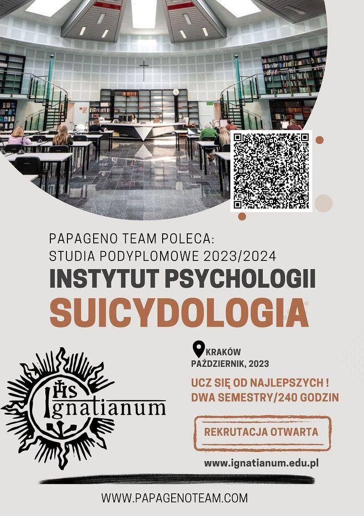 Studia podyplomowe suicydologia w Akademii Ignatianum (informacja)