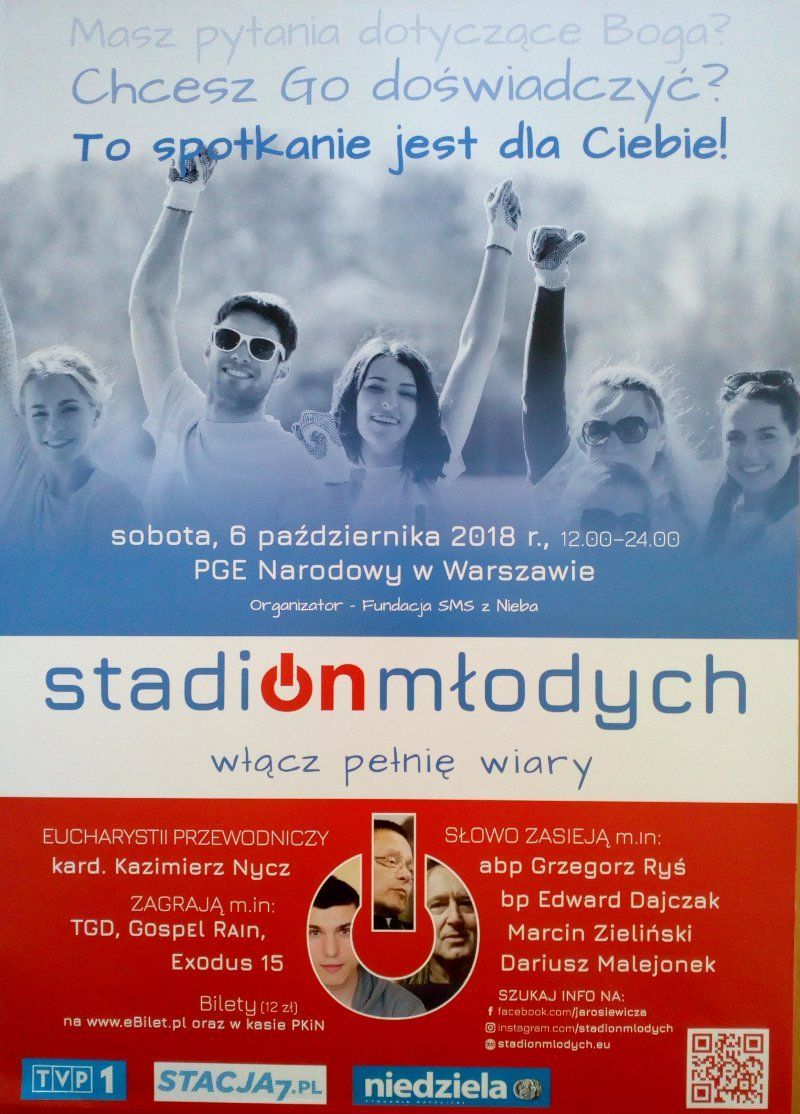 „STADION MŁODYCH: włącz pełnię wiary” (zapowiedź i zaproszenie)
