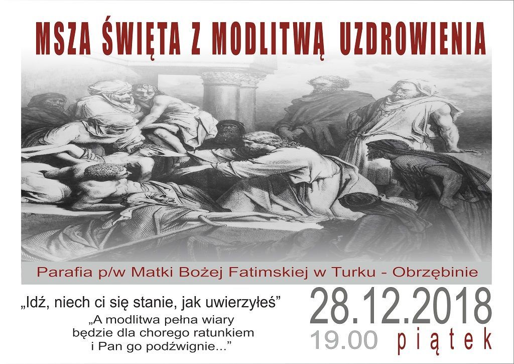 Turek-Obrzębin. Msza św. z modlitwą uwielbienia (zaproszenie)