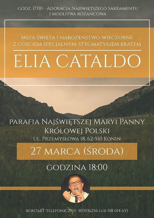 Konin: Msza św. i spotkanie z br. Elia Cataldo (zaproszenie)