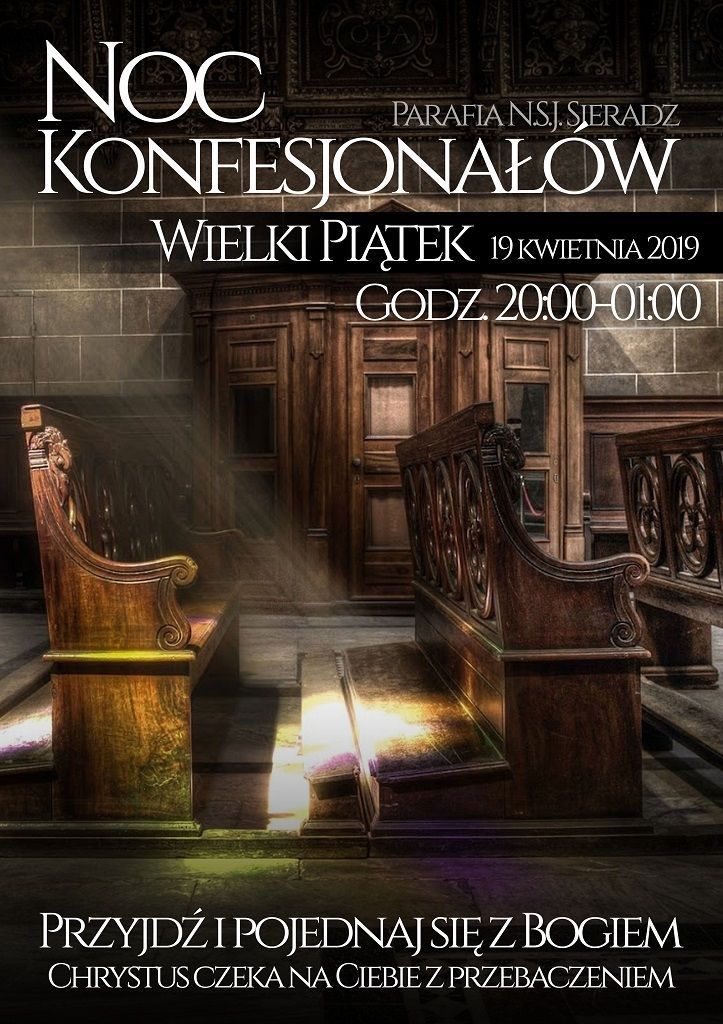 Sieradz: noc konfesjonałów w parafii NSJ (zapowiedź)