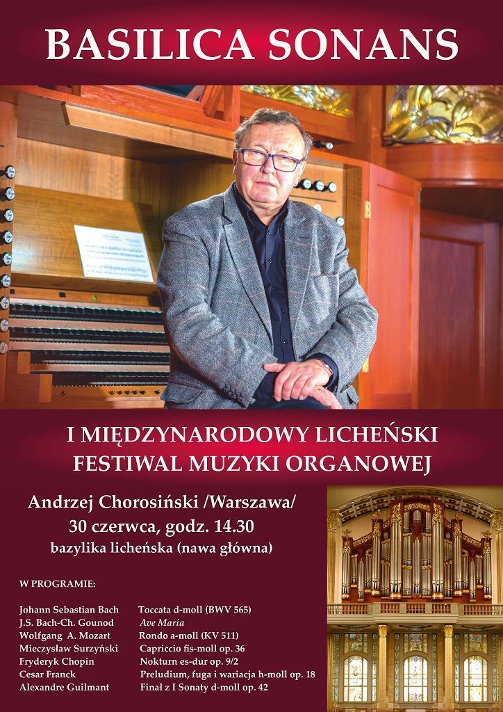 Pierwszy Międzynarodowy Licheński Festiwal Muzyki Organowej (zapowiedź i zaproszenie)