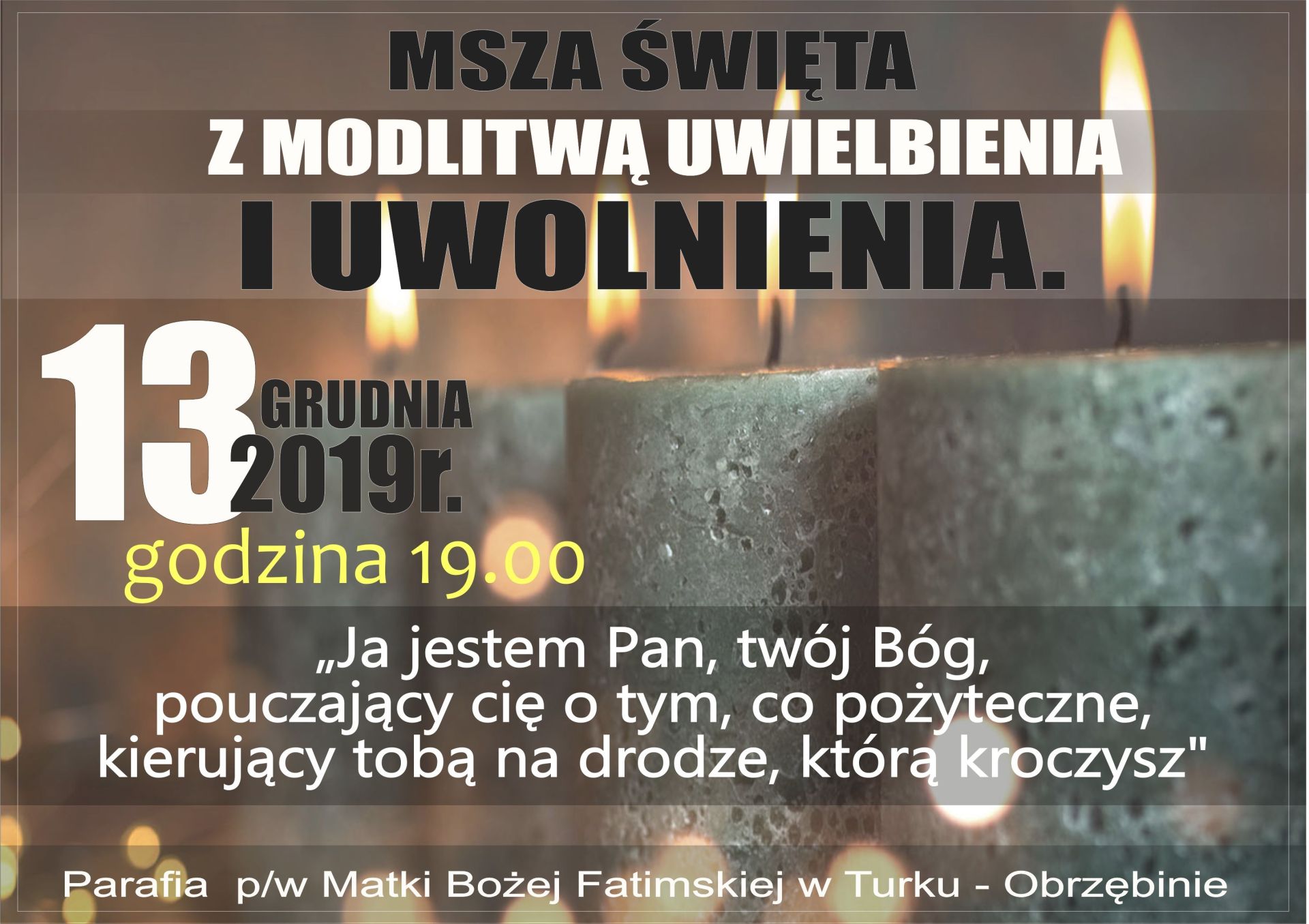 Msza św. z modlitwą uwielbienia i uwolnienia (zaproszenie)