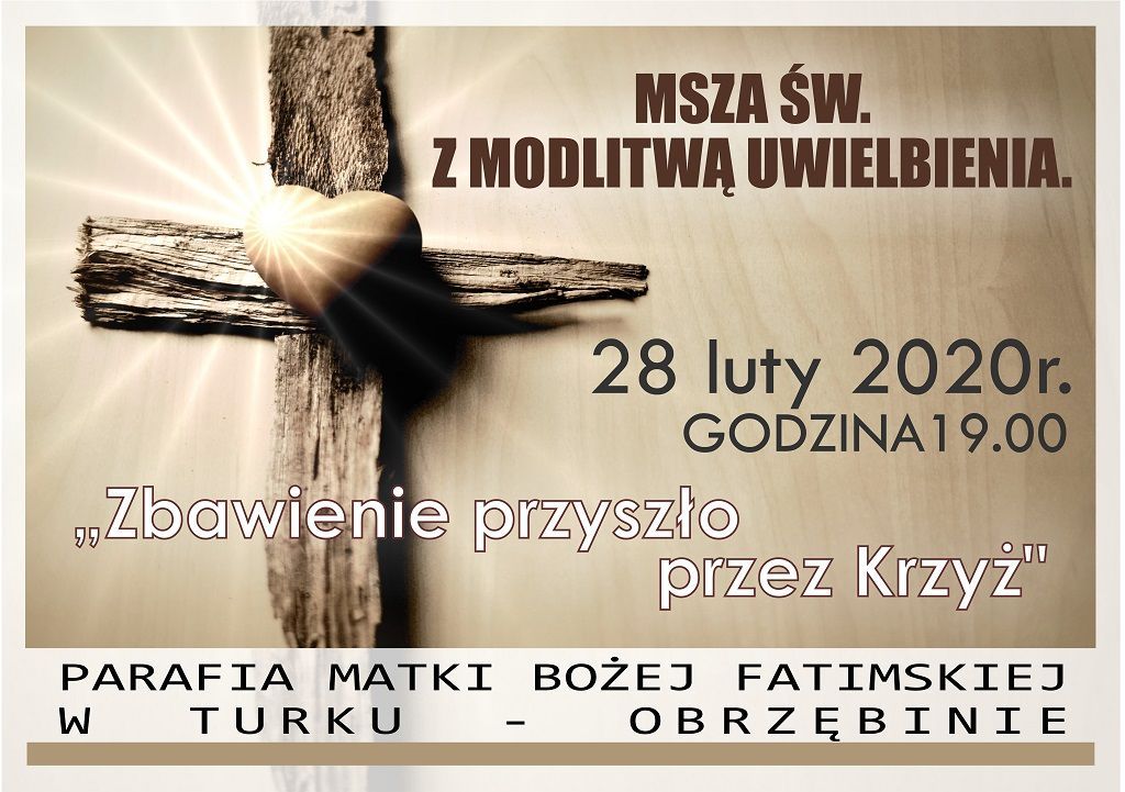Turek-Obrzębin: Msza św. z modlitwą uwielbienia (zaproszenie)