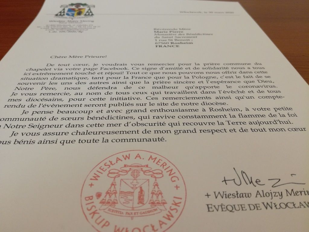 Ks. bp Mering podziękował siostrom benedyktynkom z Francji