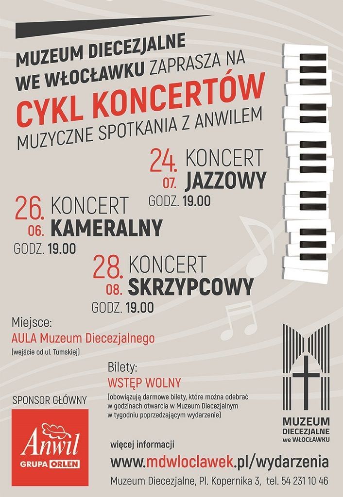 Cykl koncertów w Muzeum Diecezjalnym (zaproszenie)