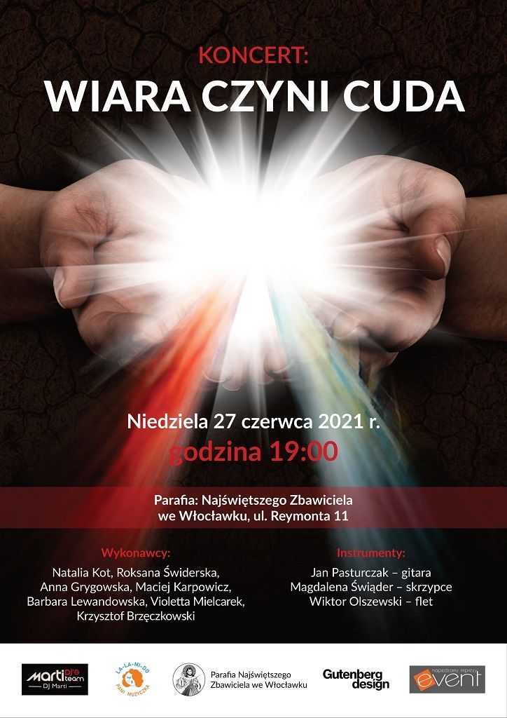 Koncert ewangelizacyjny w wykonaniu medyków włocławskich w parafii Najświętszego Zbawiciela (zaproszenie)