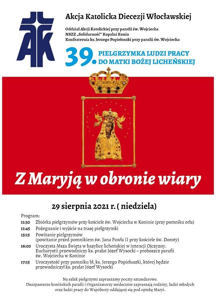 39. Pielgrzymka Ludzi Pracy do Lichenia (zaproszenie)