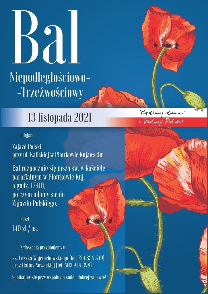 Piotrków Kuj.: bal niepodległościowo-trzeźwościowy (zaproszenie)