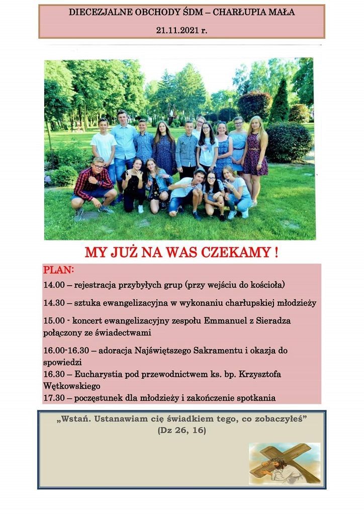 Diecezjalne obchody XXXVI ŚDM w Charłupi Małej (program)