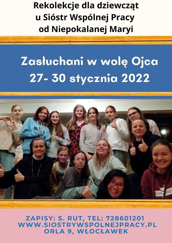 Rekolekcje u Sióstr Wspólnej Pracy (zaproszenie)