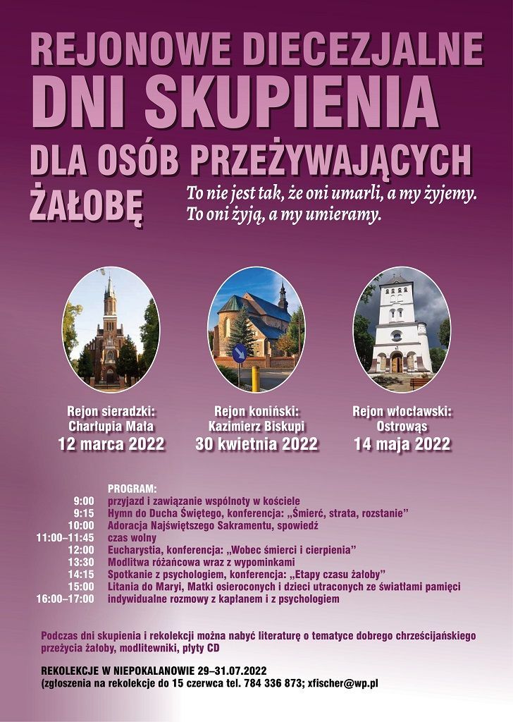 Dni skupienia i rekolekcje dla osób przeżywających żałobę (informacja)