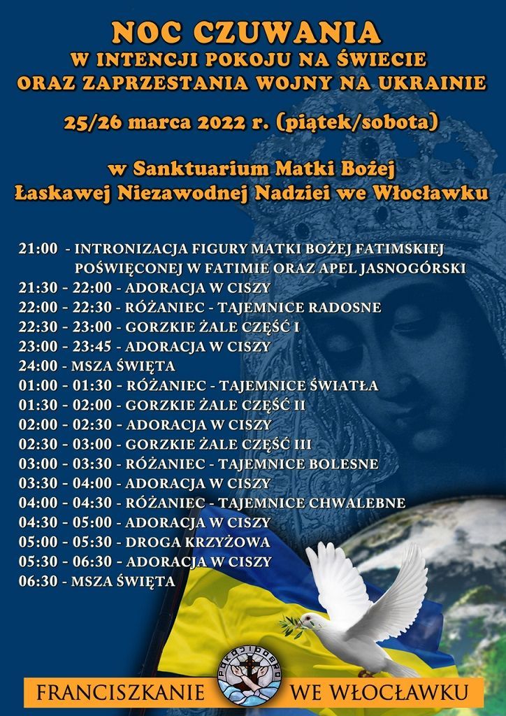 Włocławek: noc czuwania w intencji pokoju (zapowiedź)