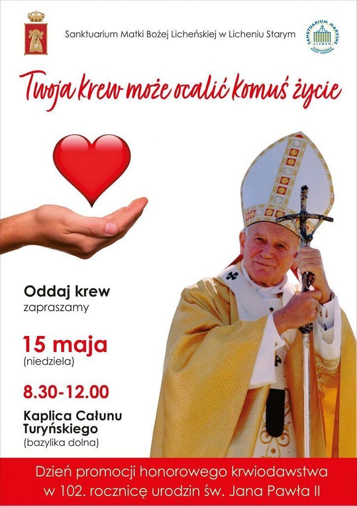 Licheń. Twoja krew może ocalić komuś życie! (zaproszenie)
