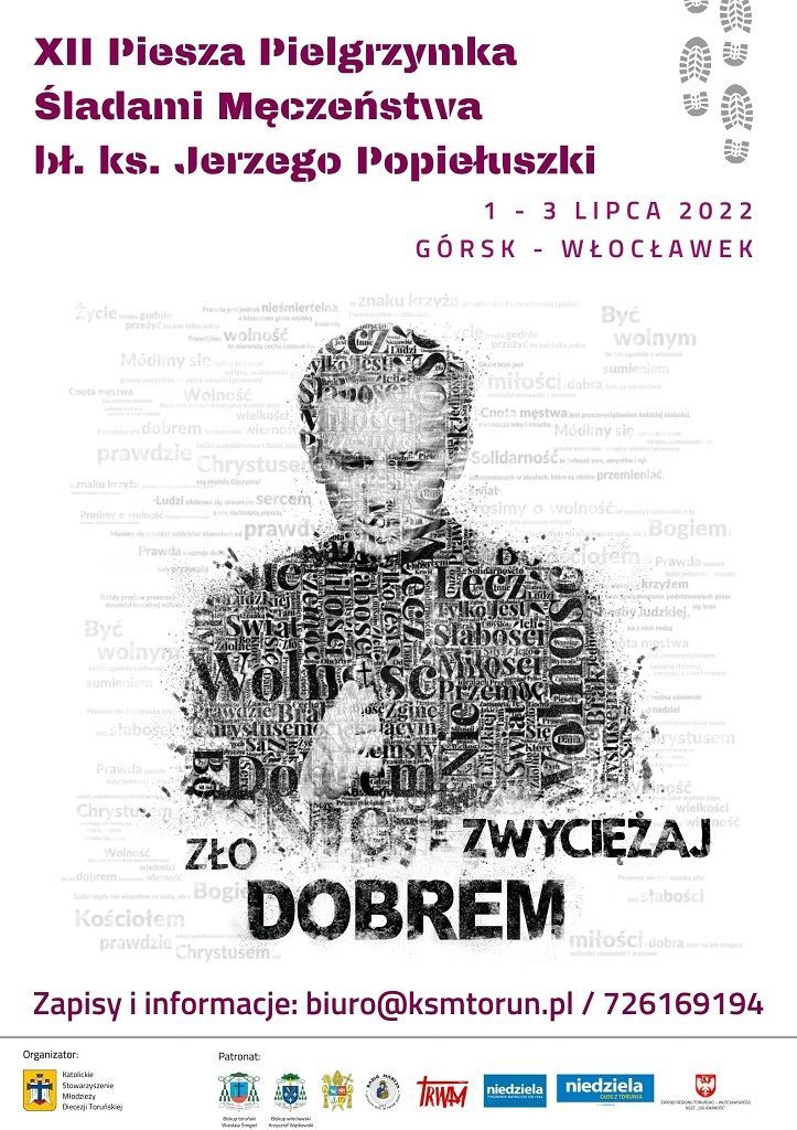 XII Piesza Pielgrzymka Śladami Męczeństwa bł. ks. Jerzego Popiełuszki (zaproszenie)