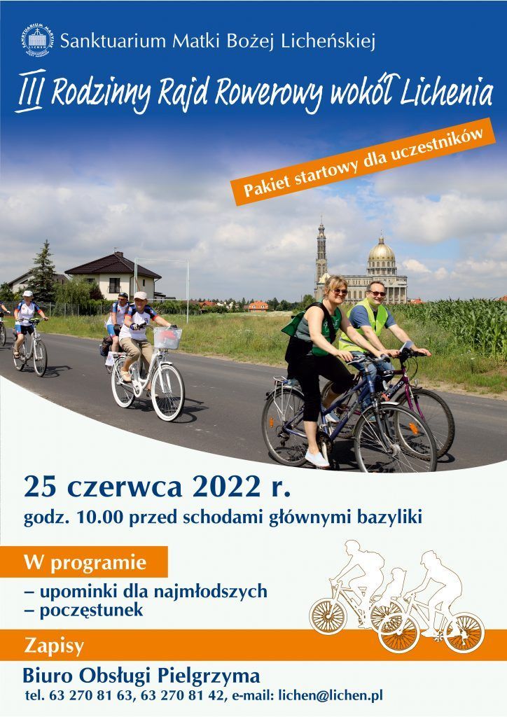 Licheń: III Rodzinny Rajd Rowerowy wokół Lichenia (zaproszenie)