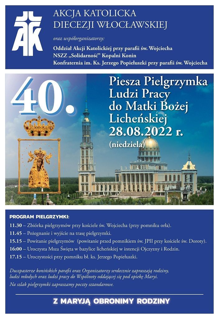 Piesza Pielgrzymka Ludzi Pracy do Lichenia (zaproszenie)