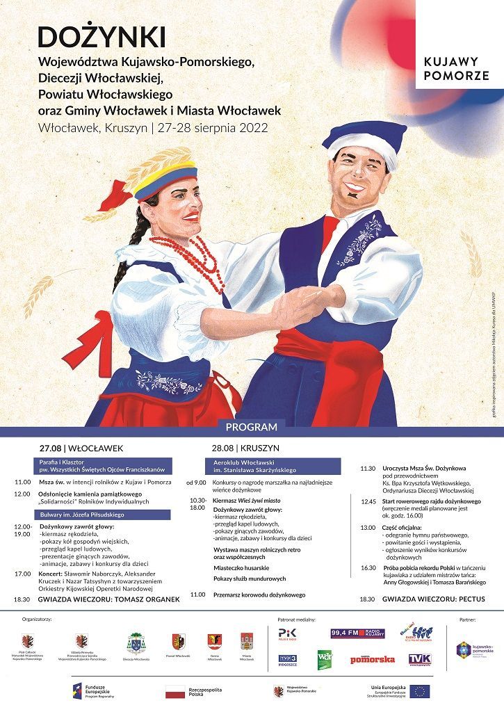 Dożynki Województwa Kujawsko-Pomorskiego i Diecezji Włocławskiej 2022 (zaproszenie)