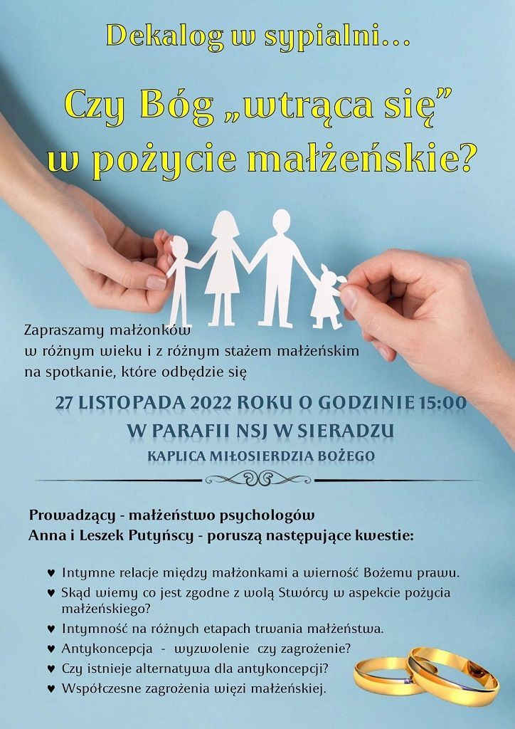 Spotkanie dla małżonków w parafii NSJ w Sieradzu