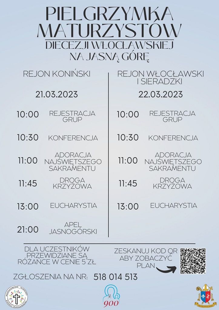 Pielgrzymka maturzystów diecezji włocławskiej na Jasną Górę (program)