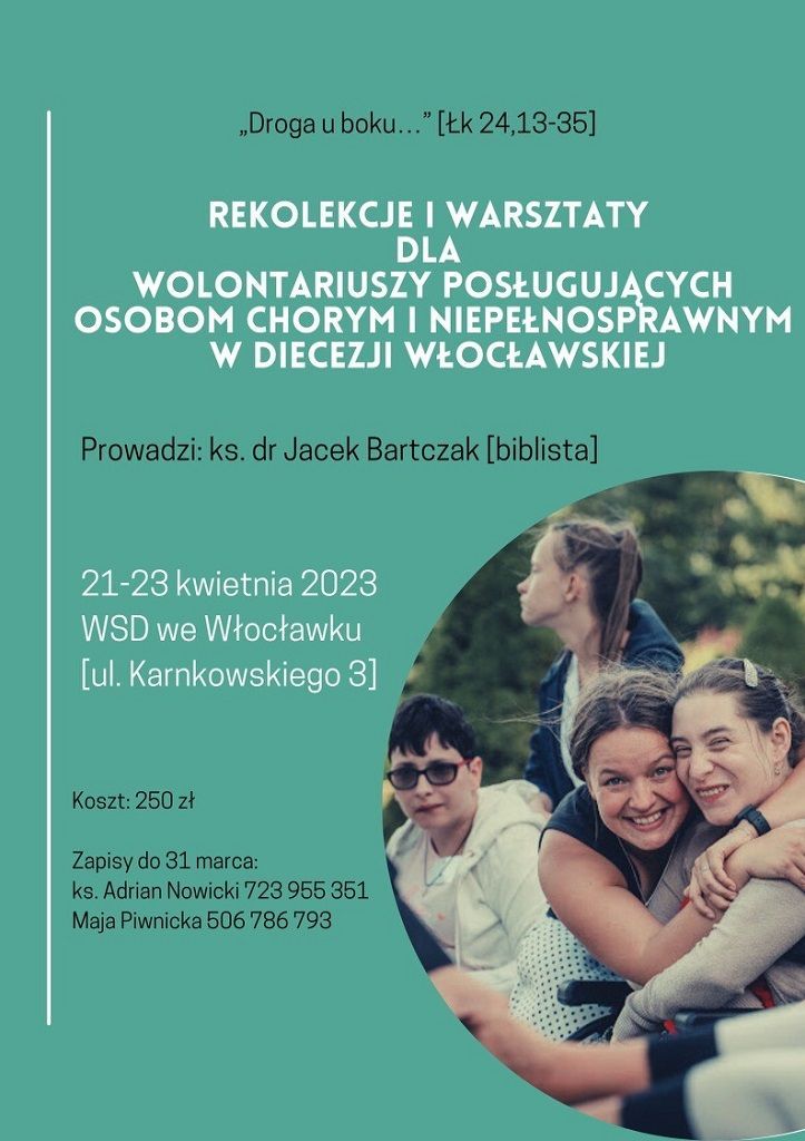 Rekolekcje dla wolontariuszy posługujących niepełnosprawnym (zaproszenie)