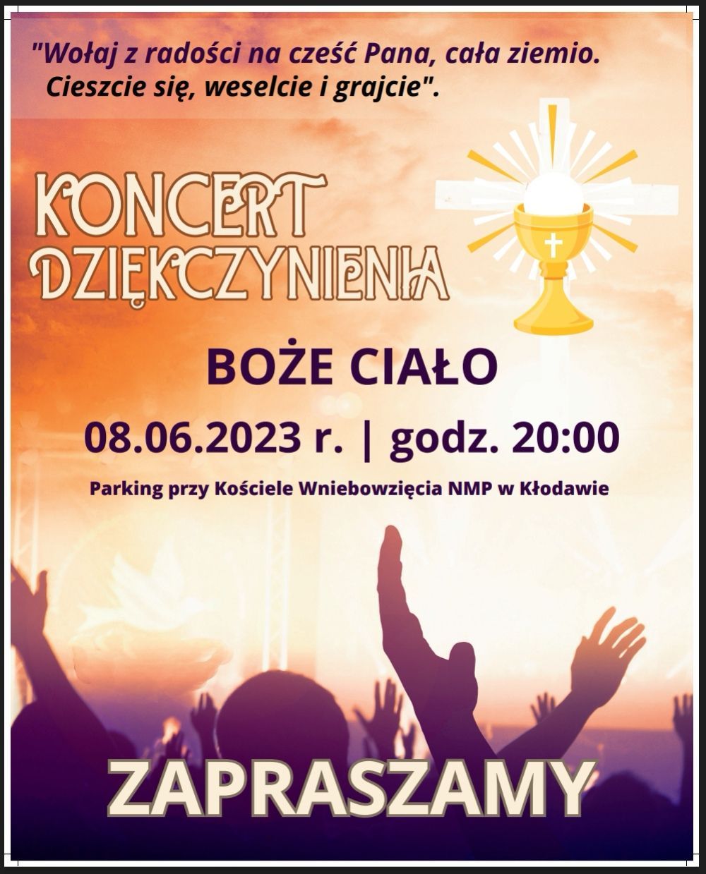 Kłodawa: Koncert Dziękczynienia (zaproszenie)