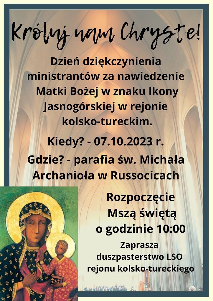 Rejonowe dziękczynienie LSO za nawiedzenie Matki Bożej (zaproszenie)