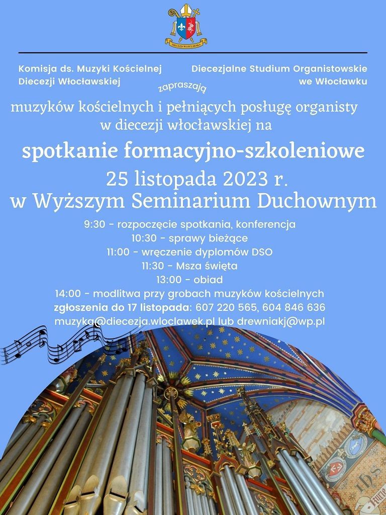Spotkanie formacyjno-szkoleniowe organistów (zaproszenie)
