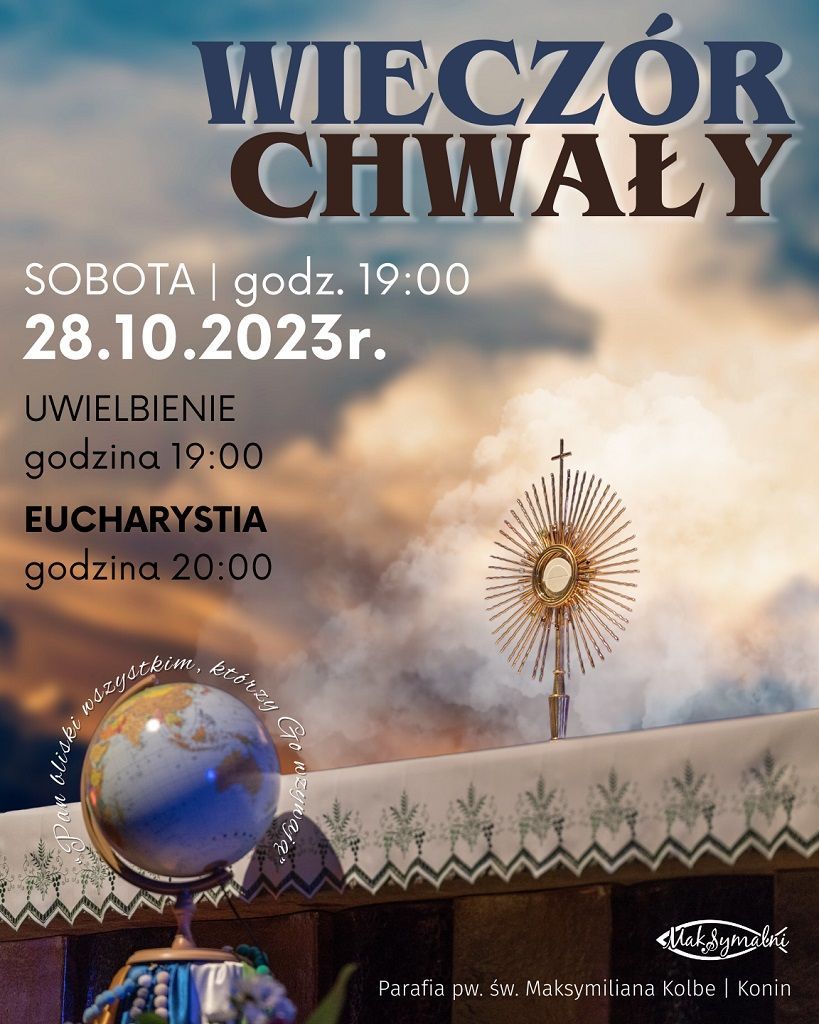 Konin: Wieczór Chwały w parafii św. Maksymiliana (zaproszenie)