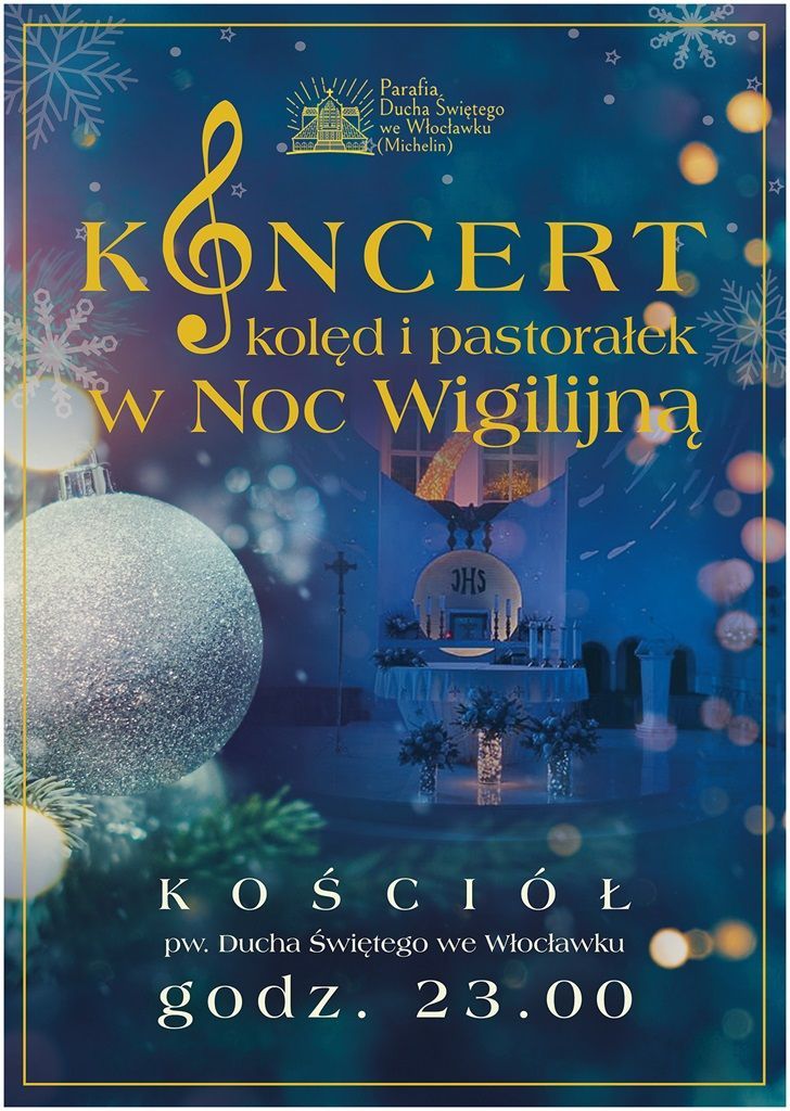 Włocławek: koncert kolęd w kościele pw. Ducha Świętego (zaproszenie)