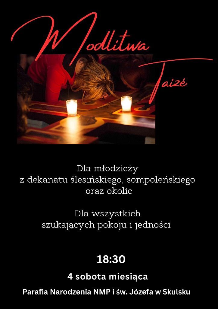 Skulsk: modlitwa Taize dla młodzieży (zaproszenie)