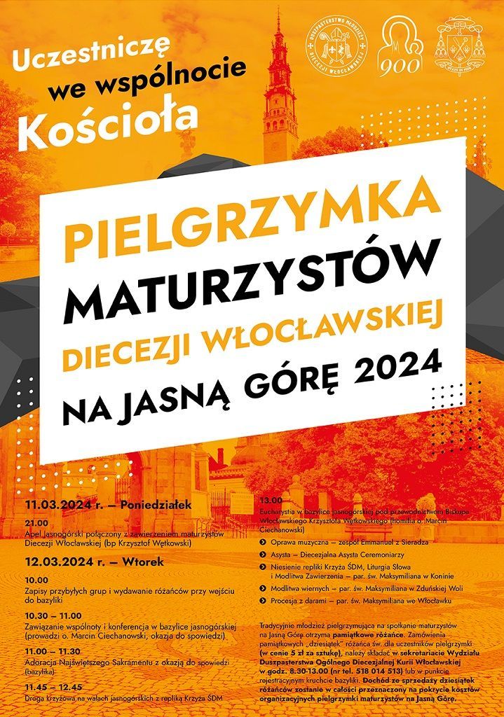 Pielgrzymka maturzystów na Jasną Górę 2024 (program)