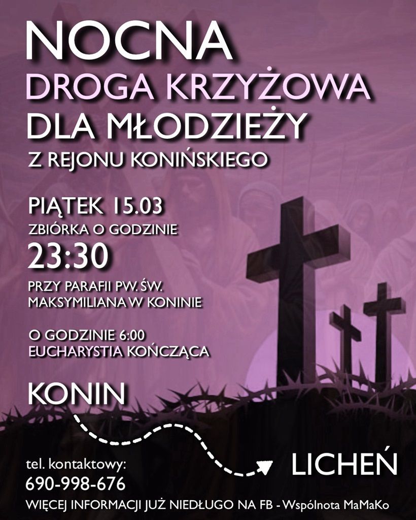 Konin: nocna Droga Krzyżowa (zaproszenie)