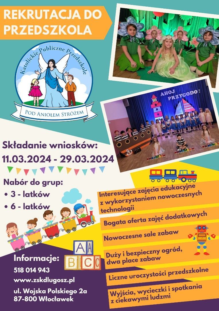 Rekrutacja do Katolickiego Przedszkola "Pod Aniołem Stróżem" (informacja)