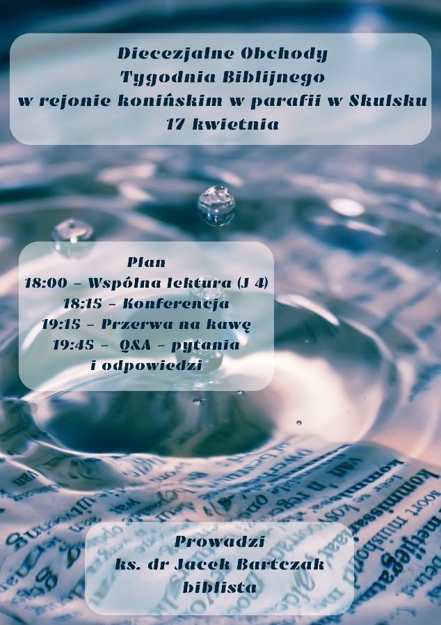 Skulsk: diecezjalne obchody Tygodnia Biblijnego (zaproszenie)