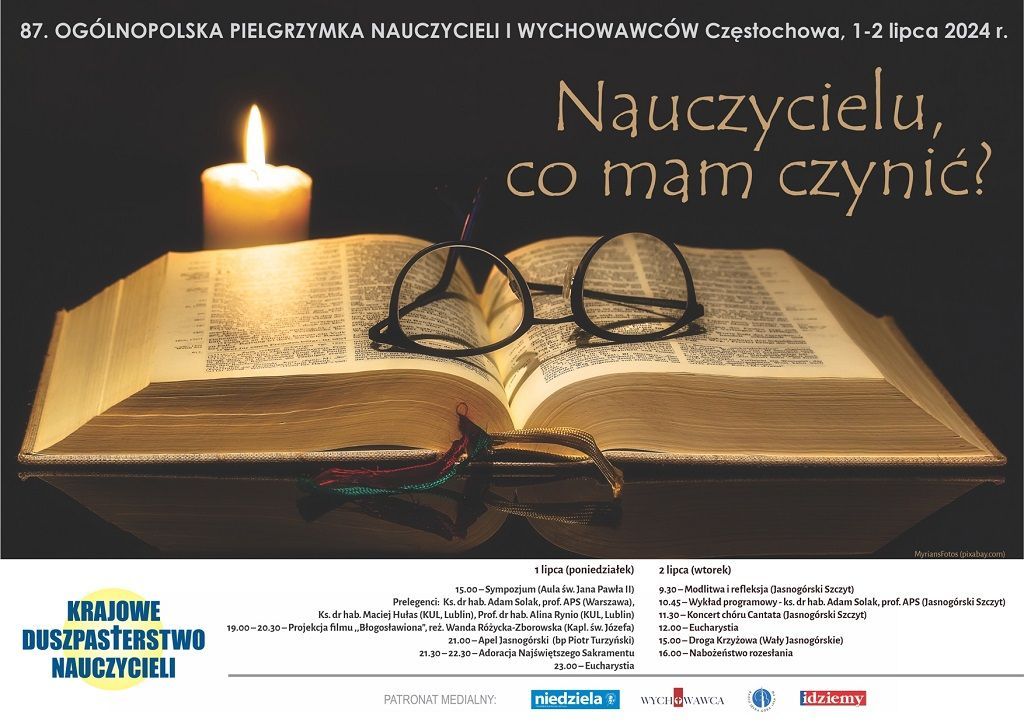 87. Ogólnopolska Pielgrzymka Nauczycieli i Wychowawców na Jasną Górę (zaproszenie)