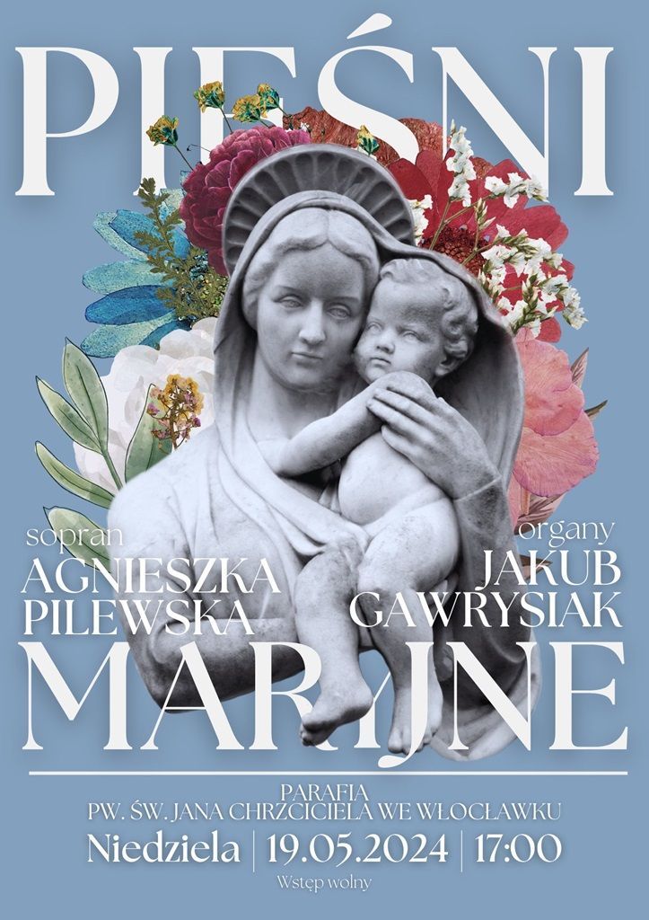 Koncert pieśni maryjnych we włocławskiej farze (zaproszenie)