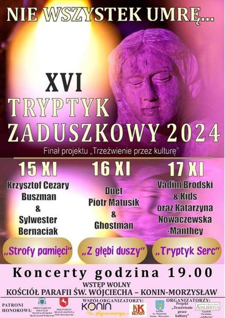 Konin: XVI Tryptyk Zaduszkowy "Nie wszystek umrę" (zaproszenie)