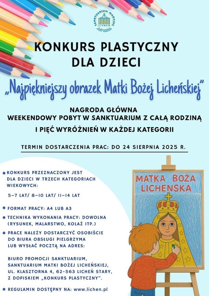 Licheń: Konkurs plastyczny "Najpiękniejszy obraz Matki Bożej Licheńskiej" (zapowiedź)