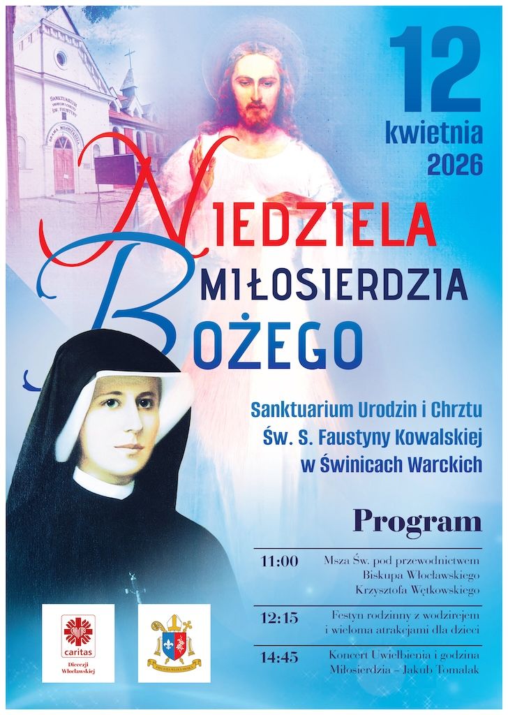 Świnice Warckie: Niedziela Miłosierdzia Bożego i święto patronalne Caritas (zaproszenie)