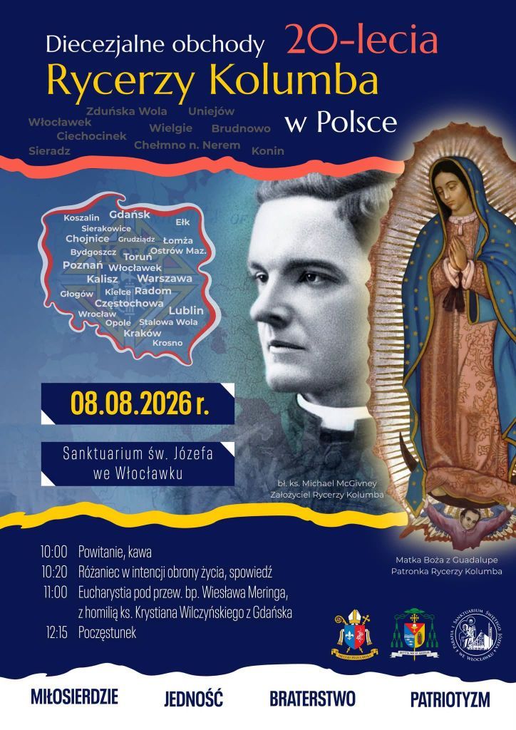 Obchody 20. rocznicy obecności Rycerzy Kolumba w Polsce (zaproszenie)