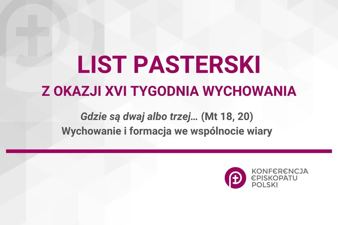List Pasterski z okazji XVI Tygodnia Wychowania