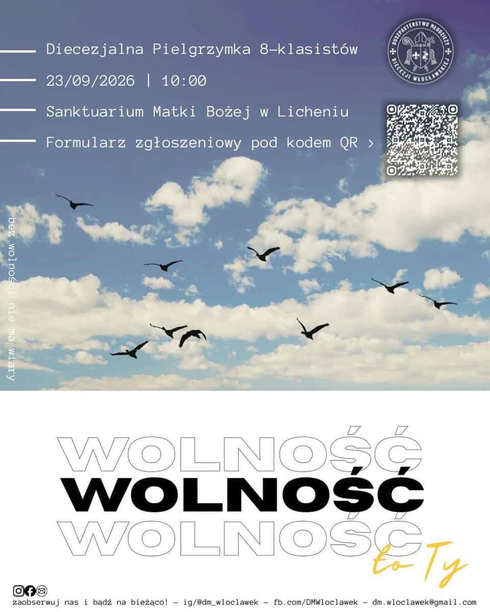 Diecezjalna Pielgrzymka Ósmoklasistów do Lichenia (zaproszenie)