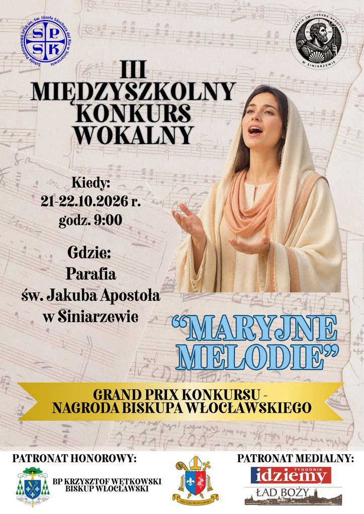 III Międzyszkolny Konkurs Wokalny „Maryjne Melodie” (zaproszenie)